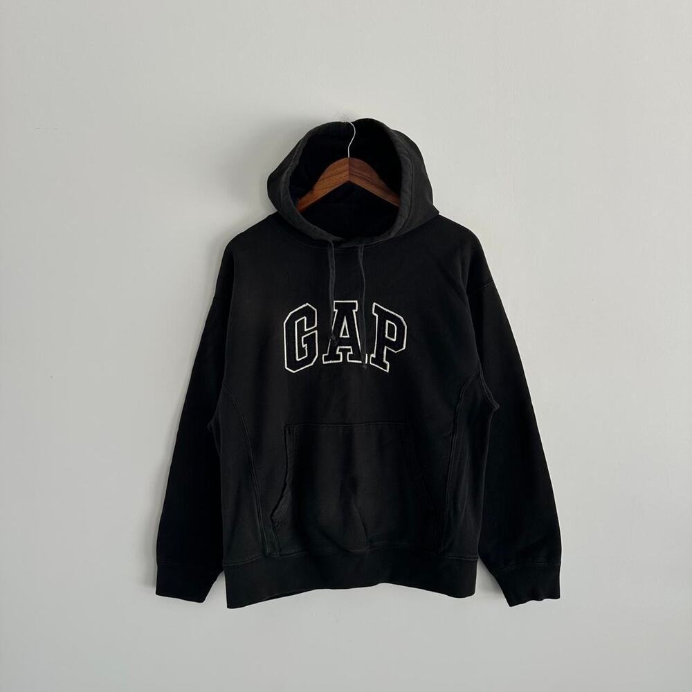 Vintage 2000s Black Gap Essentials Logo Hoodie Size XS